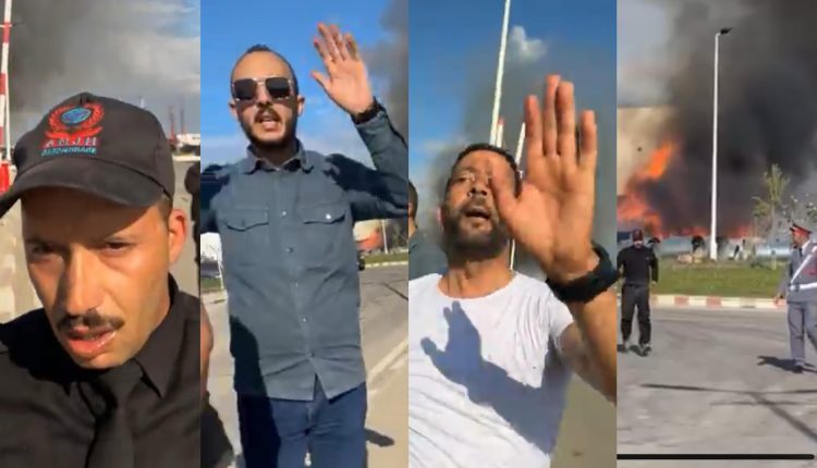 أشخاص بلباس مدني، تجهل صفتهم، يظهرون وهم يطالبون الصحافيين ببطائقهم المهنية ويمنعونهم من التصوير، في تصرف يوحي بانتحال "الصفة الضبطية" دون أي سند قانوني واضح