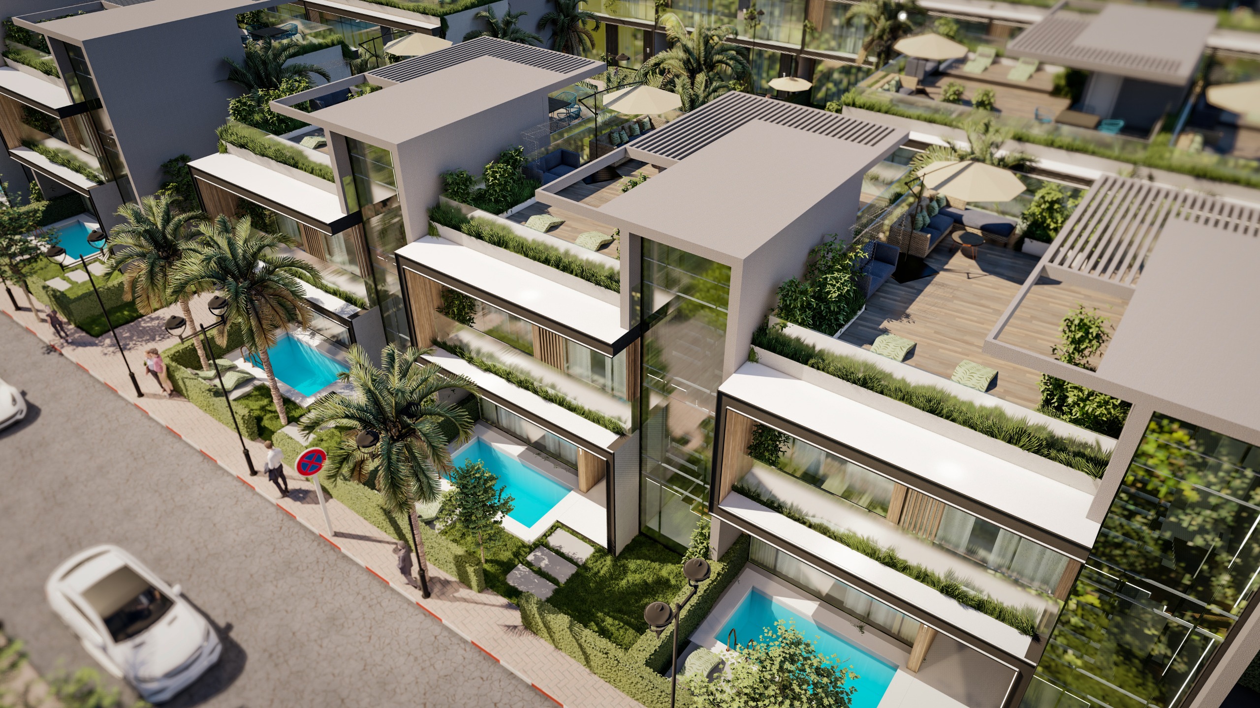 Marina Vista – façade contemporaine des villas à Cabo Negro