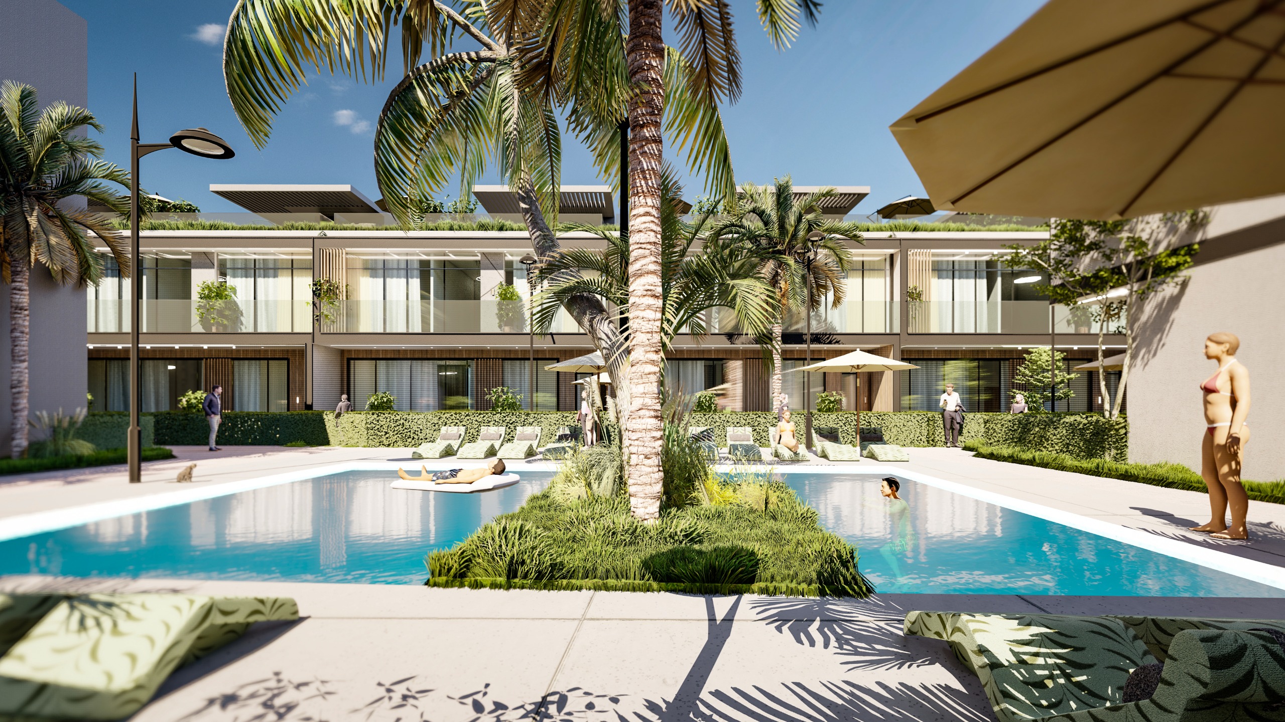 Rooftop des villas Marina Vista avec vue