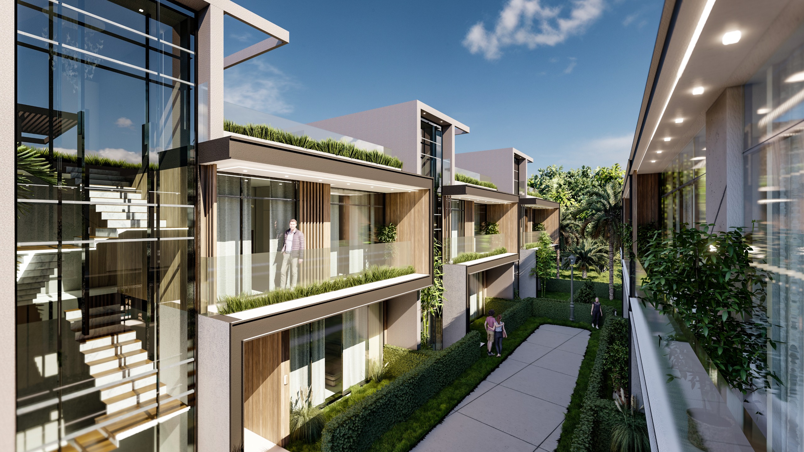 Rooftop des villas Marina Vista avec vue