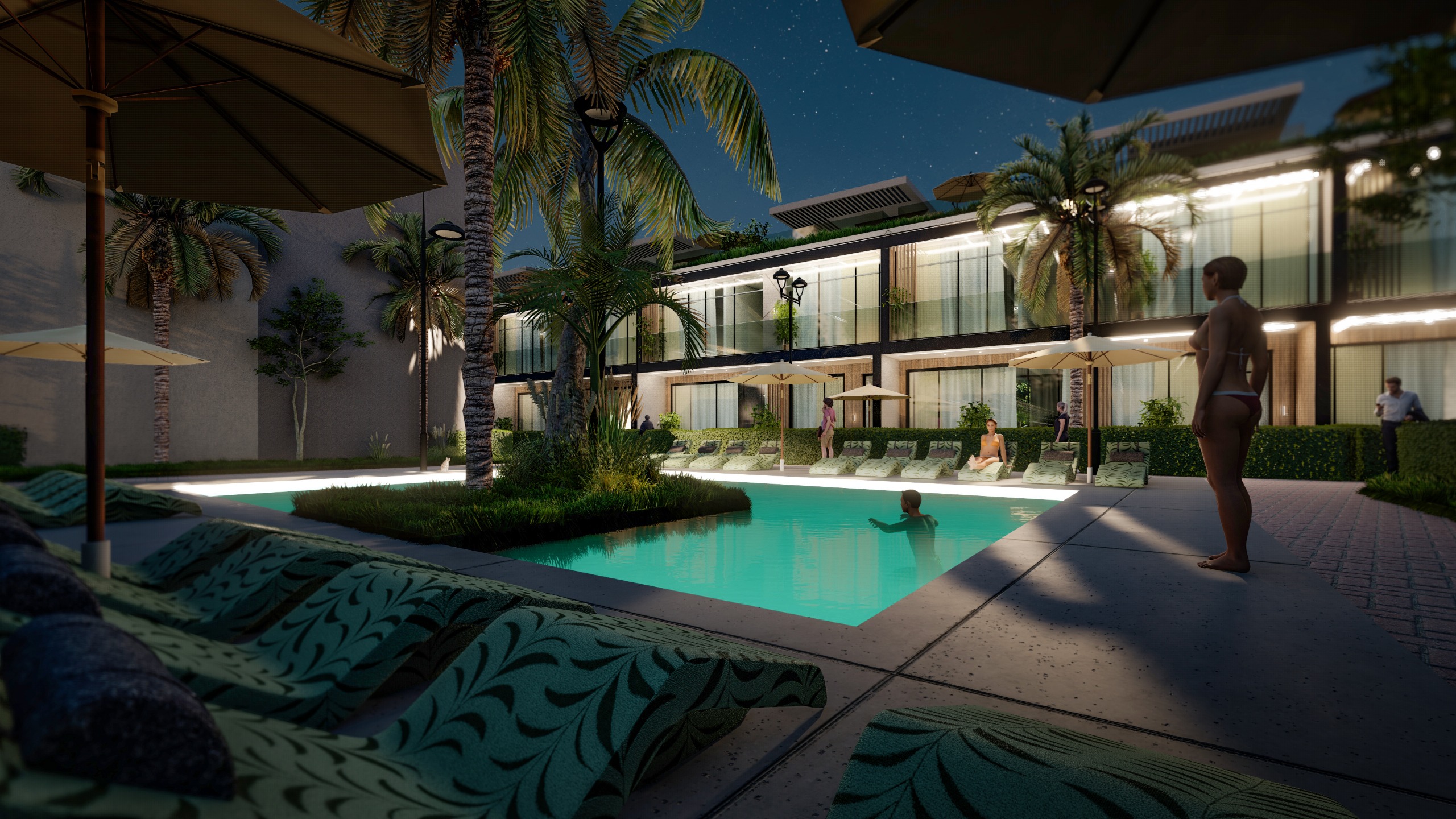 Rooftop des villas Marina Vista avec vue