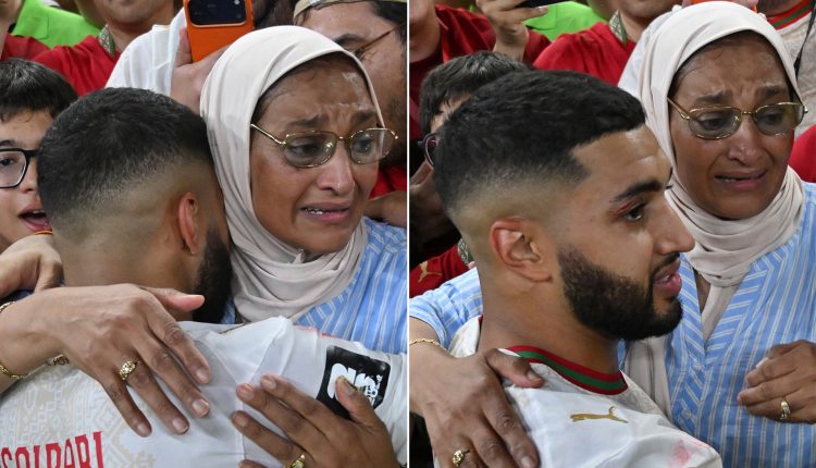 والدة إسماعيل الصيباري تحضن ابنها بعد التأهل