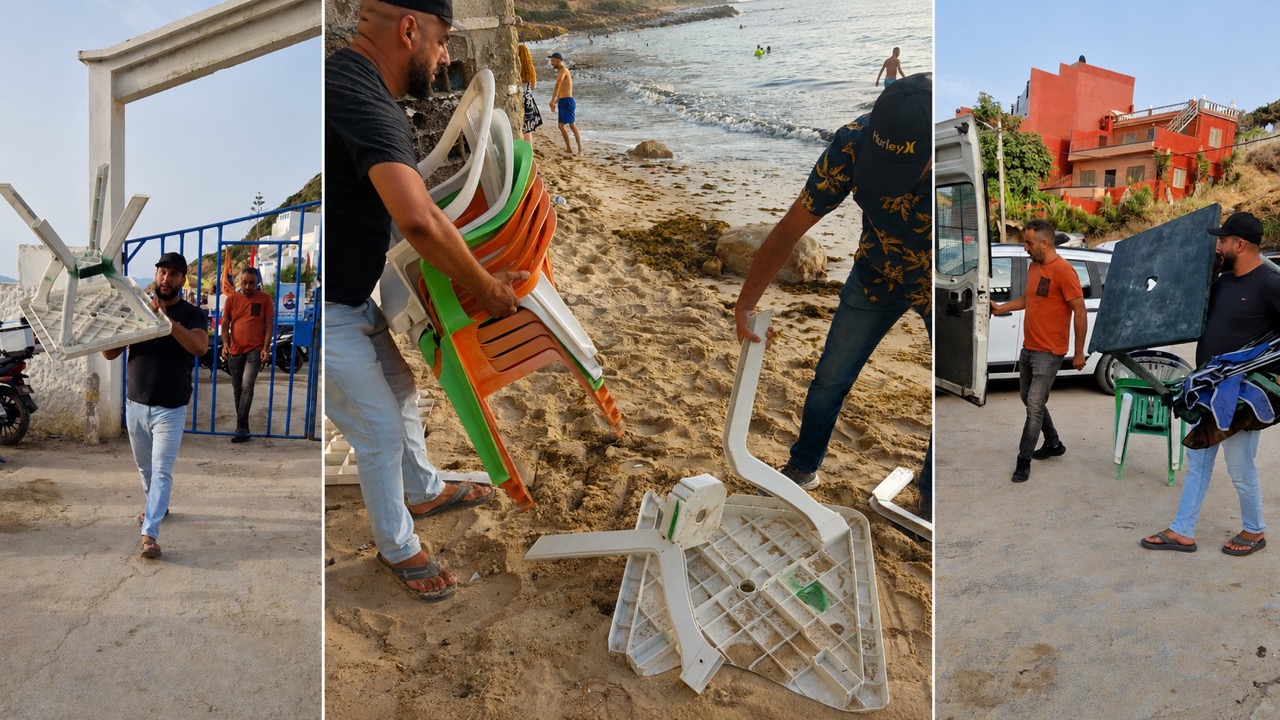 طنجة.. حملة لتحرير الملك البحري بشاطئ الأميرالات وحجز معدات الاحتلال غير القانوني طنجة.. حملة لتحرير الملك البحري بشاطئ الأميرالات وحجز معدات الاحتلال غير القانوني